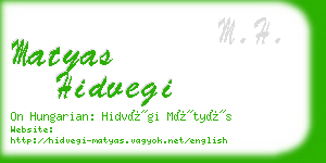 matyas hidvegi business card